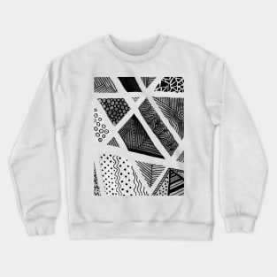 Geometric doodles - black and white Crewneck Sweatshirt